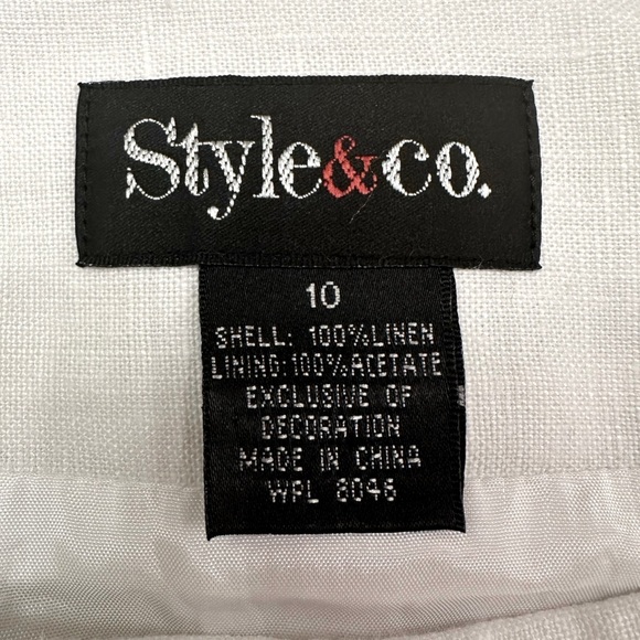 🌸3 for $20🌸 Style & Co 100% Linen Floral A-line Skirt Women’s Sz 10 Lined Career - Picture 4 of 6